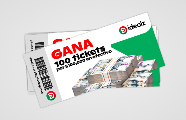 100 TICKETS para nuestra campa&ntilde;a del $100,000 mxn en efectivo